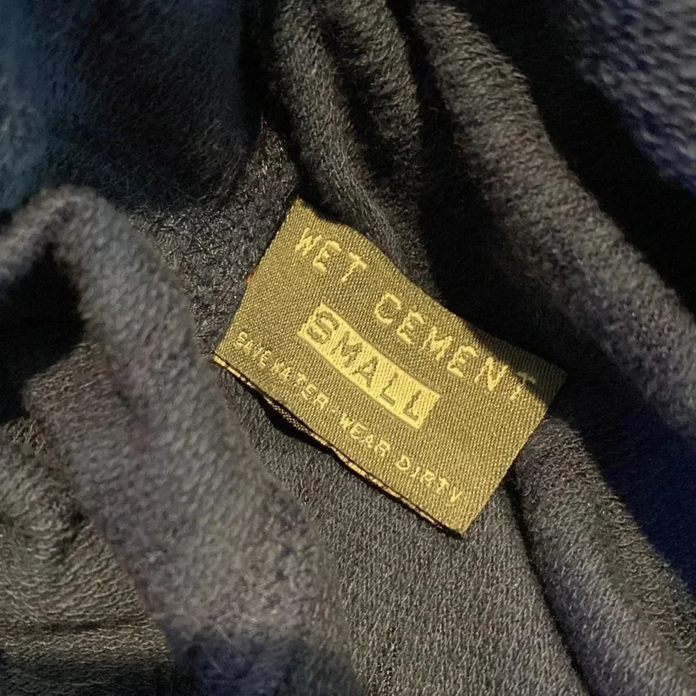 Wet Cement Small Zip Up Hoodie Pickets Lightweight